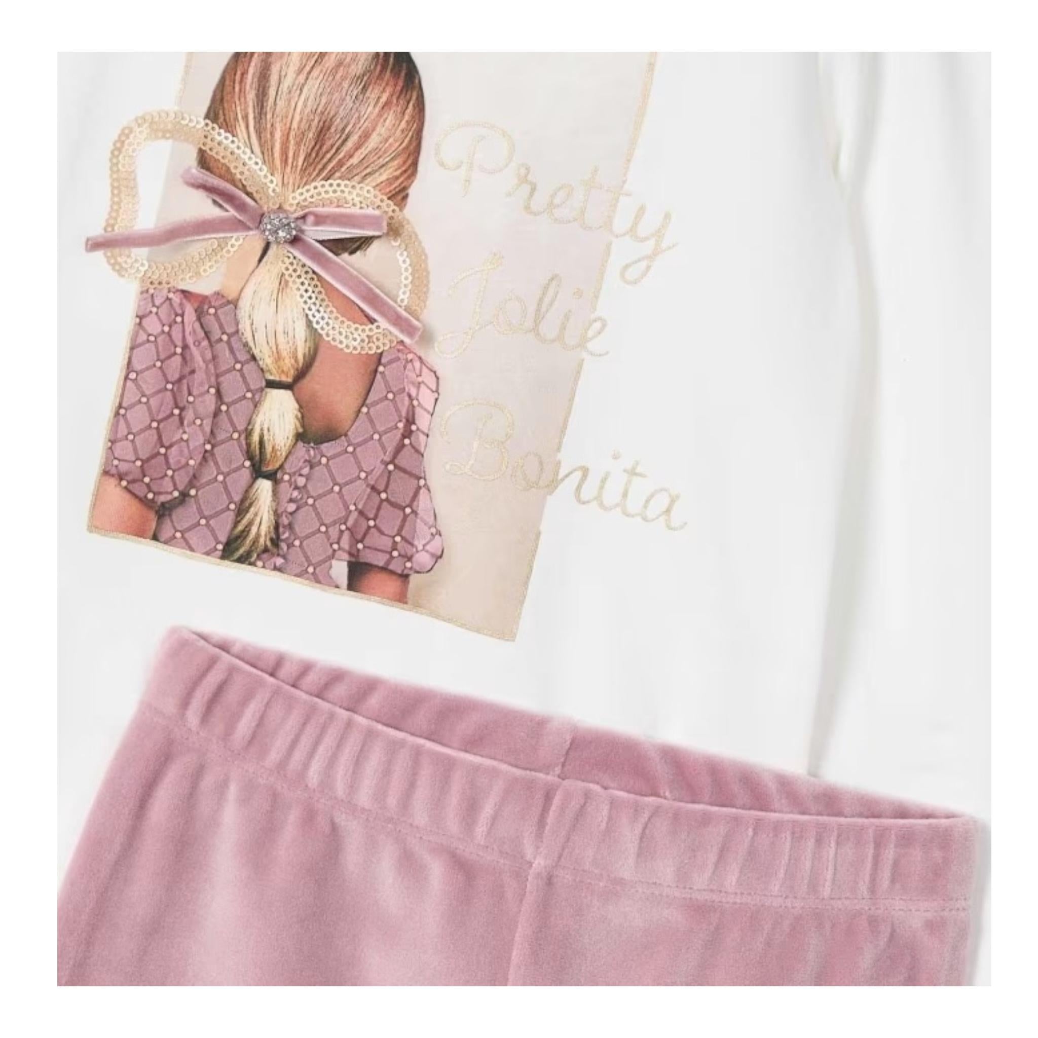 MAYORAL completo 2pz felpa-leggins bicolore Rosa per Neonata 4705N ROSA MAYORAL