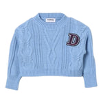 DONDUP maglia girocollo tinta unita con stampa Azzurro per Bambina DFMA019 AZZURRO DONDUP