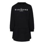 JOHN RICHMOND abito felpa girocollo tinta unita con logo Nero per Neonata RGA24054VEN NERO JOHN RICHMOND