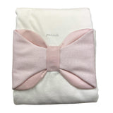 MINIMU' coperta bicolore con fiocco Bianco/rosa per Neonata P39100 BAINCO/ROSA MINIMU'