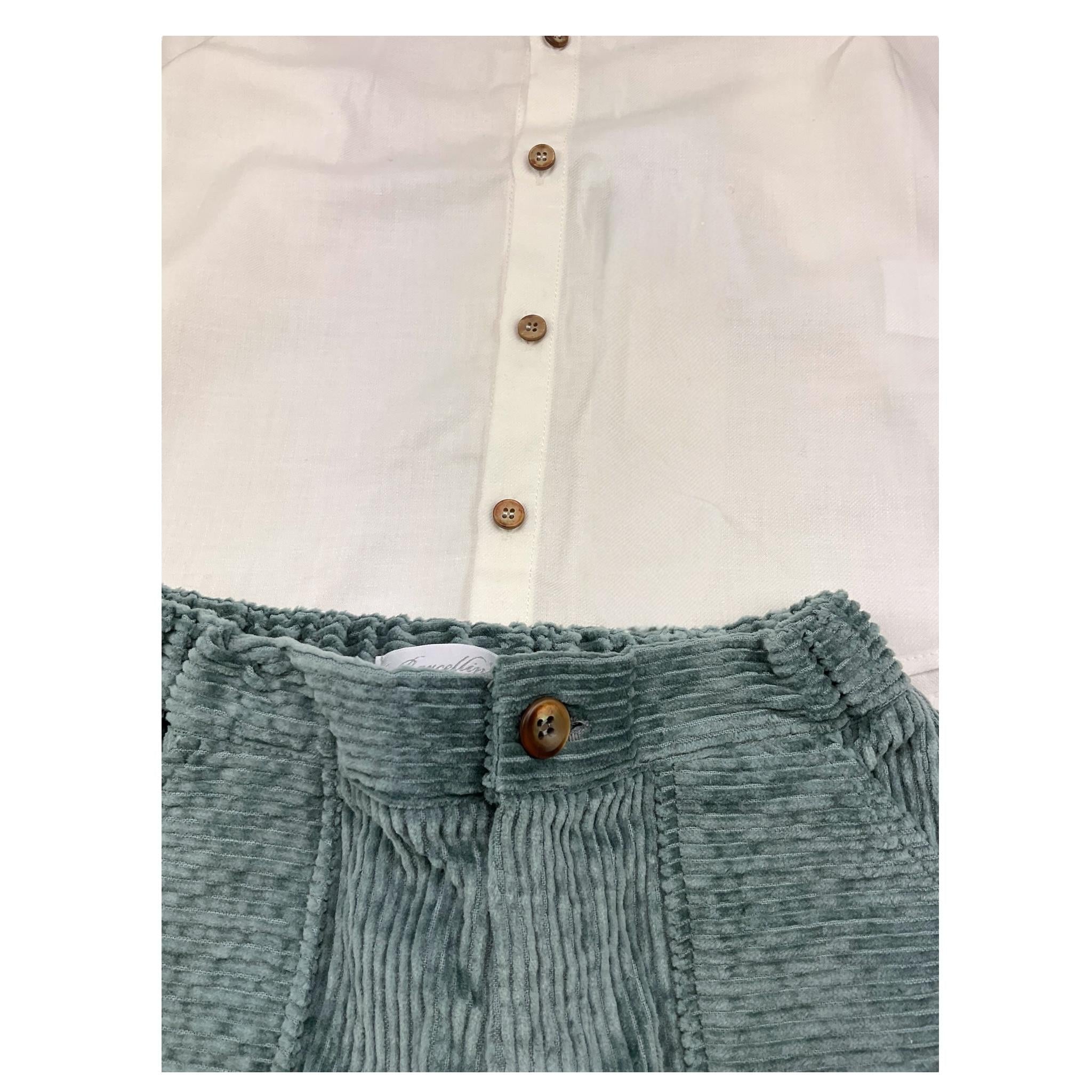 BARCELLINO completo 2 pezzi camicia-pantalone Bianco/verde per Neonato 115406 BIANCO/VERDE BARCELLINO