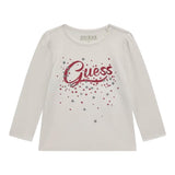 GUESS shirt girocollo tinta unita con stampa Bianco per Neonata A4BI01J1314 BIANCO GUESS