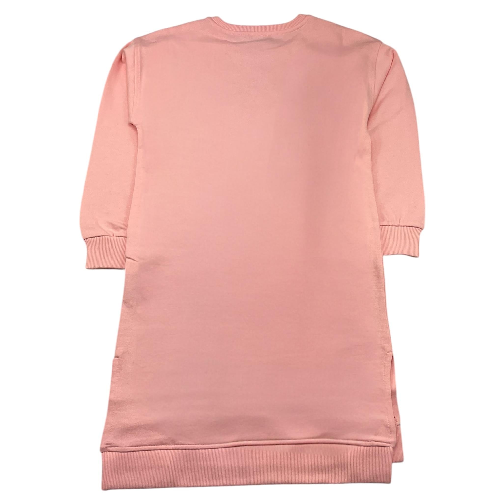 MOSCHINO abito felpa manica lunga girocollo tinta unita con stampa logo Rosa per Bambina HDV0FE ROSA MOSCHINO