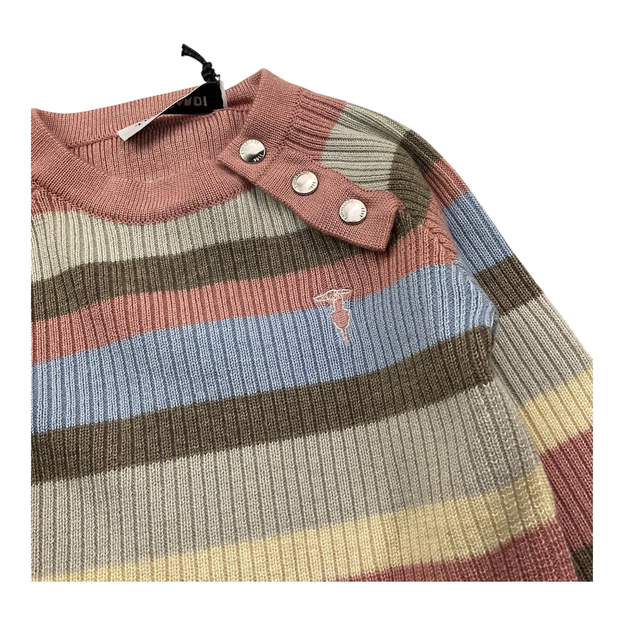 TRUSSARDI maglia tinta unita con fantasia a righe Rosa per Neonata TIA25183MA ROSA TRUSSARDI