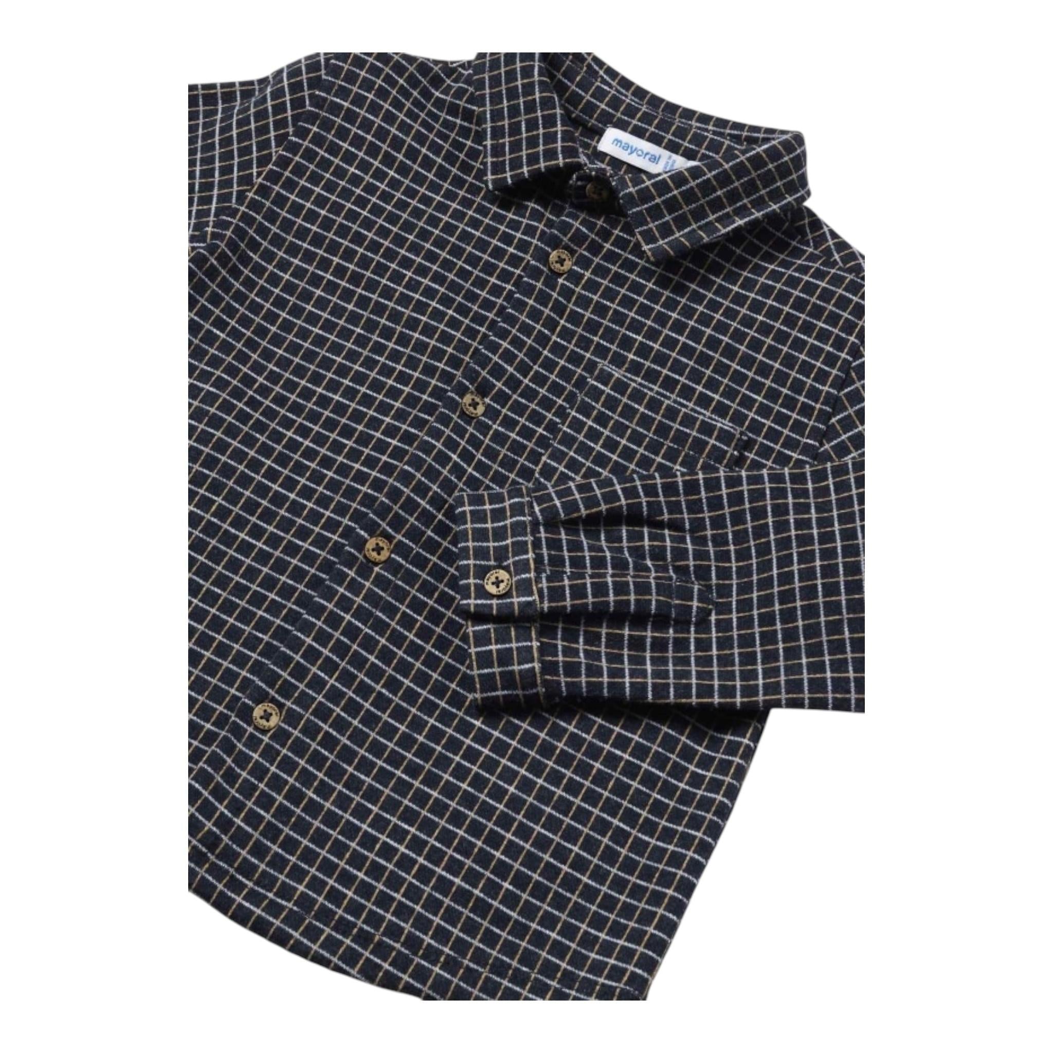 MAYORAL camicia tinta unita con fantasia a quadrettini Blu per Neonato 2186 BLU MAYORAL
