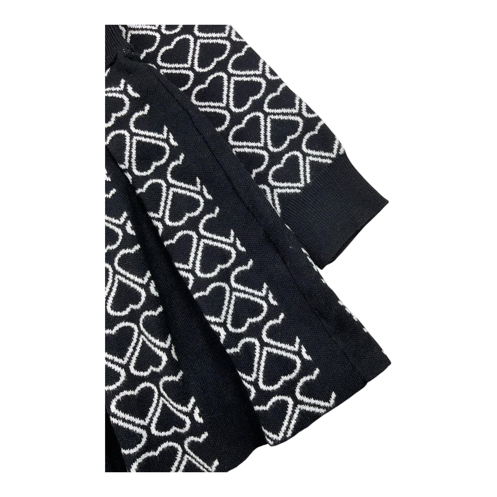 HATE LOVE abito tinta unita con fantasia cuori Nero per Bambina OJDR00343 NERO HATE LOVE