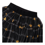 SARABANDA gonna tinta unita con fantasia e tulle Nero per Bambina A261J NERO SARABANDA