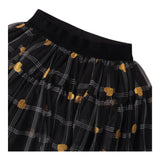 SARABANDA gonna tinta unita con fantasia e tulle Nero per Bambina A261J NERO SARABANDA