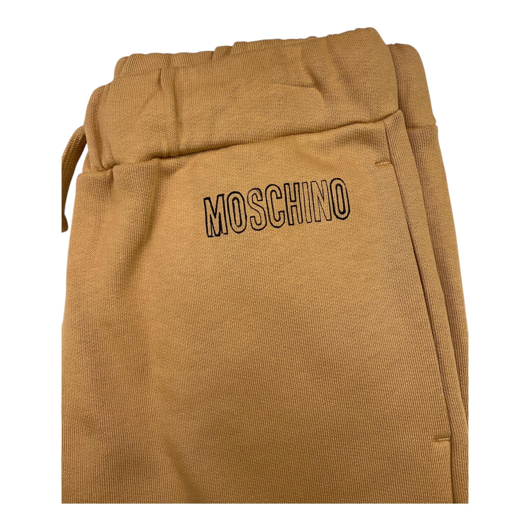 MOSCHINO completo 2pz bicolore felpa-pantalone a palazzo Bianco/cammello per Bambina HDK037 BIANCO/CAMMELLO MOSCHINO