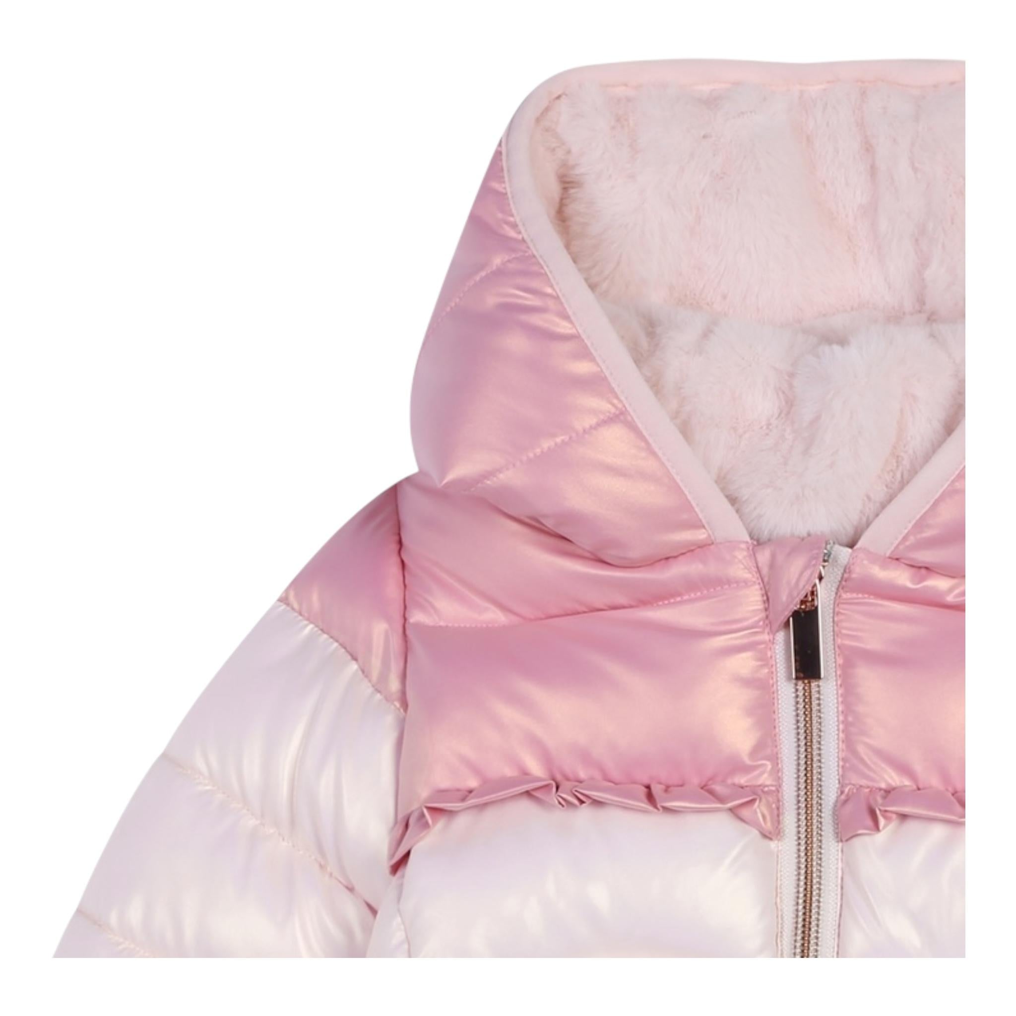 CARRE'MENT BEAU giubbino tinta unita con cappuccio e pelliccia Rosa per Neonata Y30232 ROSA CARRE'MENT BEAU