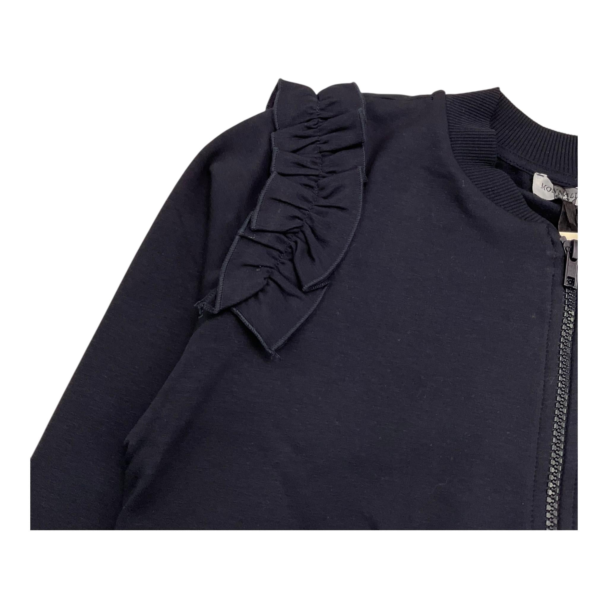 MONNALISA felpa con zip tinta unita con stampa Blu per Bambina 194806RK BLU MONNALISA