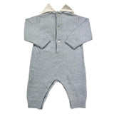 LE BEBE' tutina manica lunga tinta unita con orso Azzurro per Neonato LBB4290 AZZURRO LE BEBE'