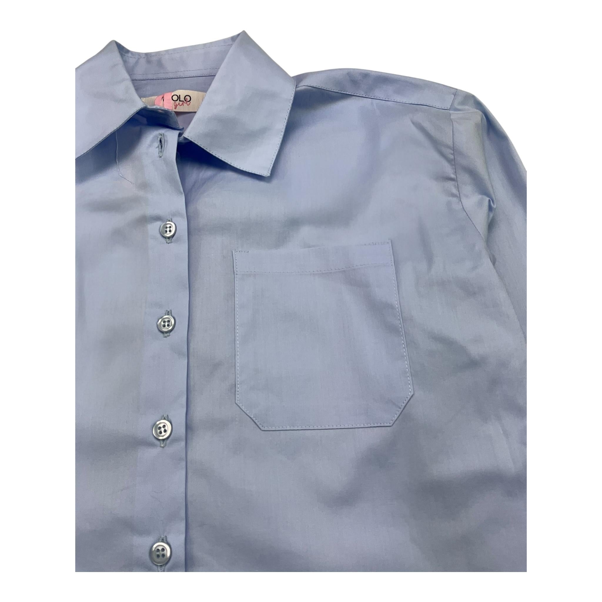 VICOLO camicia manica lunga tinta unita asimmetrica Azzurro per Bambina 3141CZ00037XX AZZURRO VICOLO