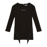 PATRIZIA PEPE abito manica lunga tinta unita con frange Nero per Bambina 7A0515XX NERO PATRIZIA PEPE