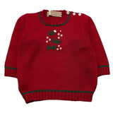 LA STUPENDERIA maglia girocollo tinta unita con ricami Rosso per Neonato WCPL61X ROSSO LA STUPENDERIA