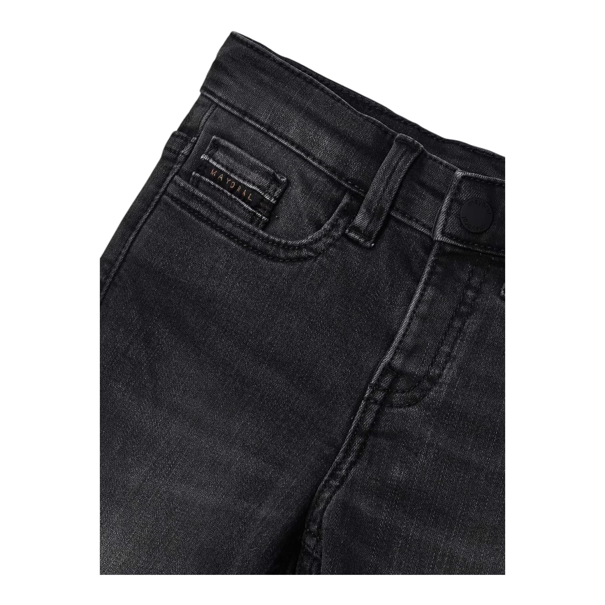 MAYORAL jeans tinta unita con girovita regolabile Nero per Bambino 4521 NERO MAYORAL
