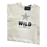 JOHN RICHMOND shirt modello crop tinta unita con stampa in contrasto Bianco per Bambina RGA24012TS BIANCO JOHN RICHMOND