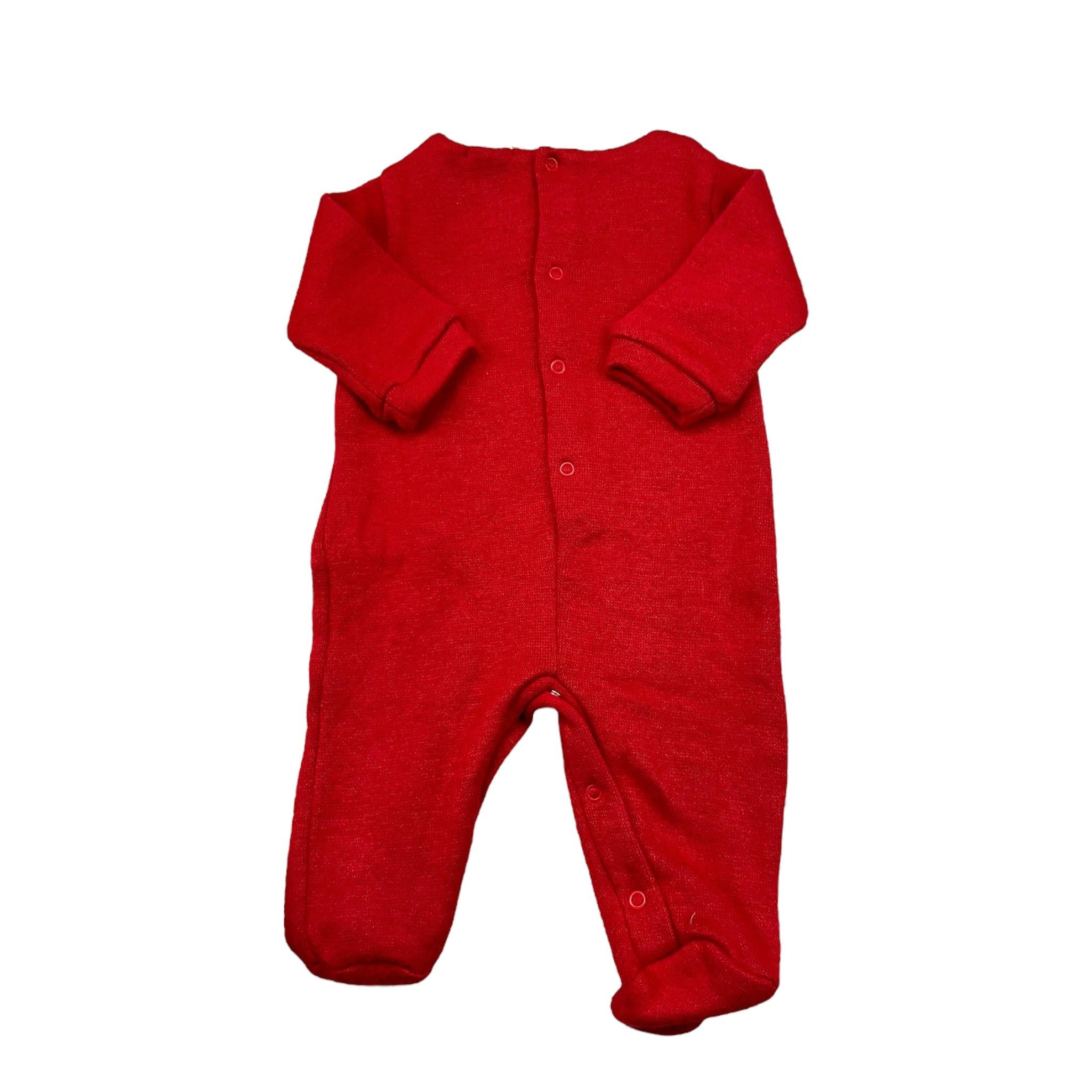 NANAN tutina tinta unita con stampa Rosso per Neonata I2306103RS ROSSO NANAN