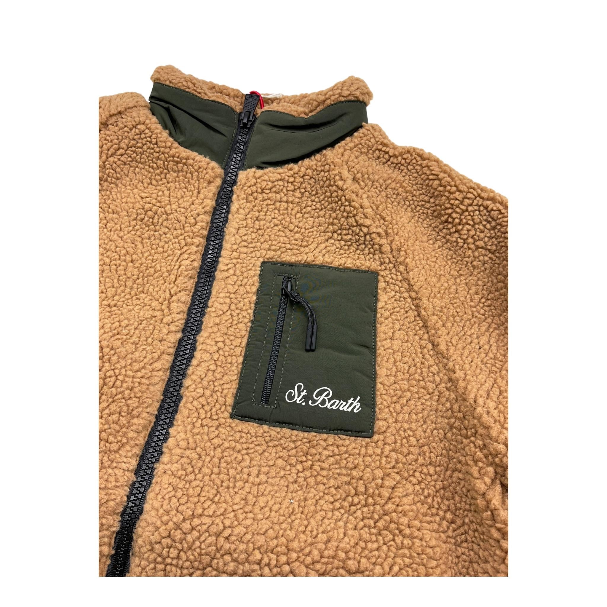 SAINT BARTH giubbino teddy tinta unita con zip e ricamo snoopy Marrone per Bambino KEY0005X MARRONE SAINT BARTH