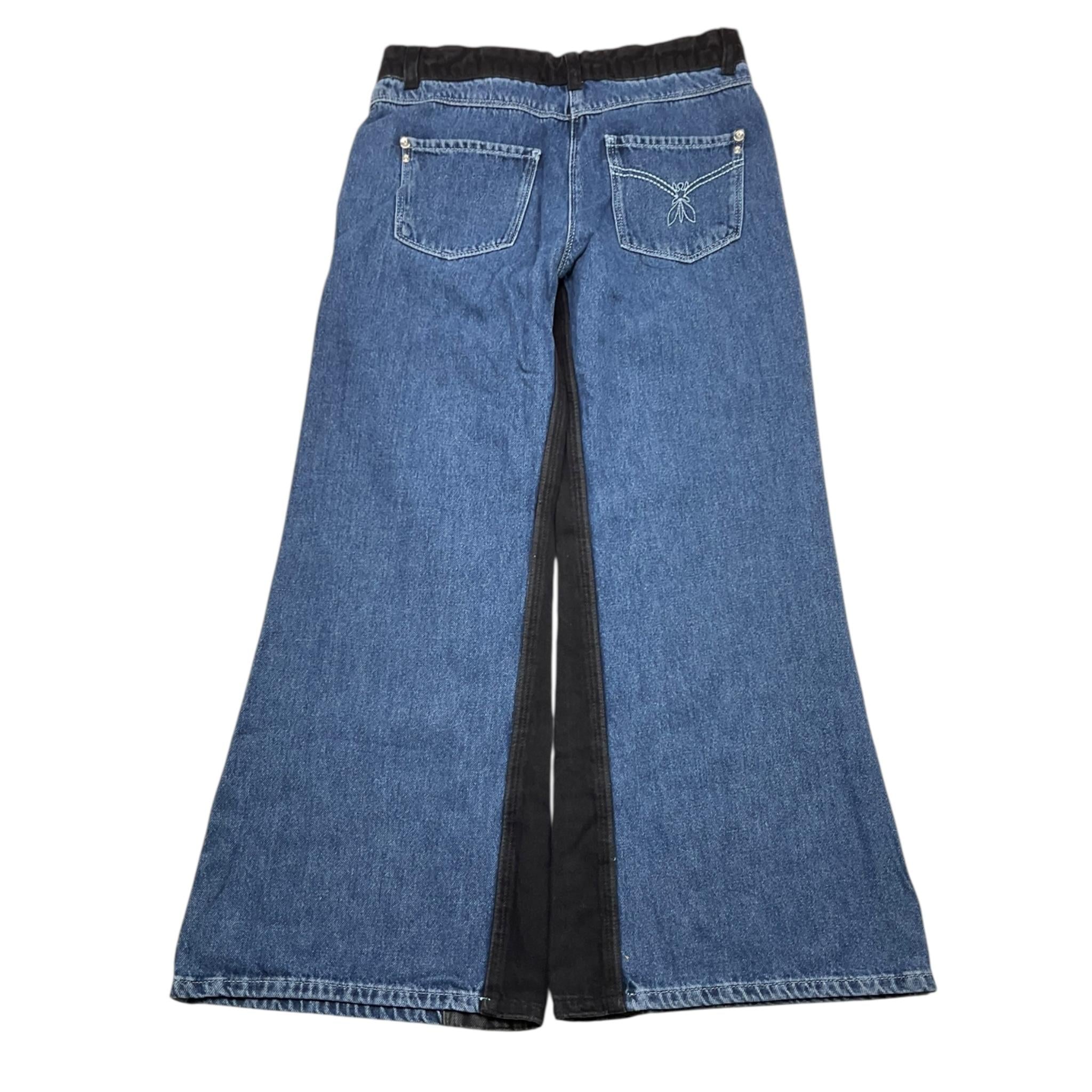 PATRIZIA PEPE jeans tinta unita modello palazzo con profili in contrasto Blu per Bambina 7P0320XX BLU PATRIZIA PEPE