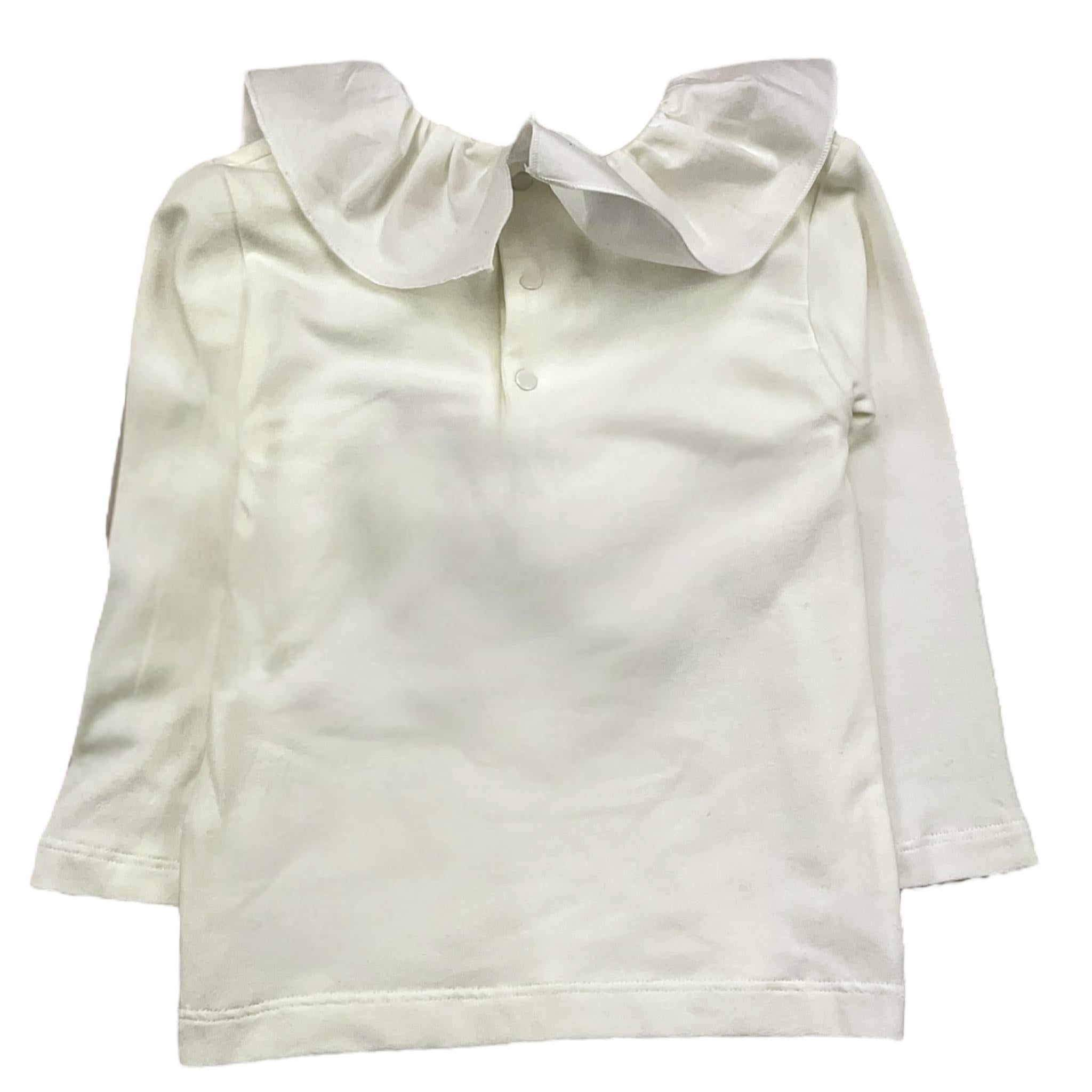 LE BEBE' shirt tinta unita con colletto e stampa in contrasto Panna per Neonata LBG6158 PANNA LE BEBE'