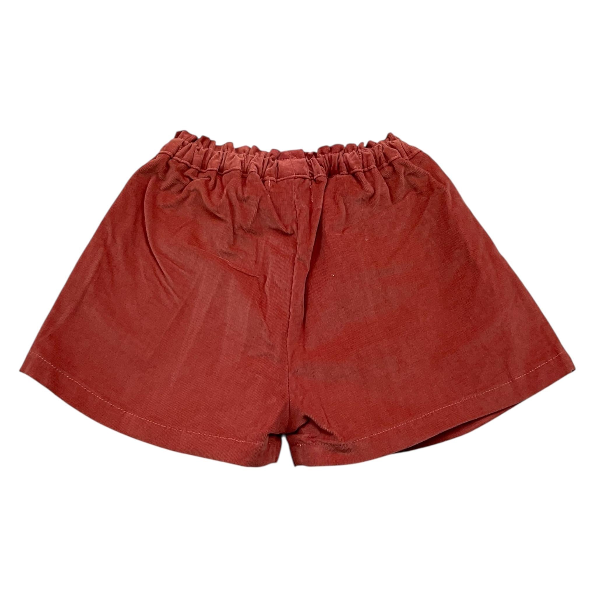 PETIT INDI short tinta unita con elastico in vita Corallo per Neonata AW24BK5719 CORALLO PETIT INDI