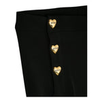 MOSCHINO pantalone tinta unita modello palazzo con bottoni in contrasto Nero per Bambina HDP05YX NERO MOSCHINO
