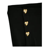 MOSCHINO pantalone tinta unita modello palazzo con bottoni in contrasto Nero per Bambina HDP05YX NERO MOSCHINO