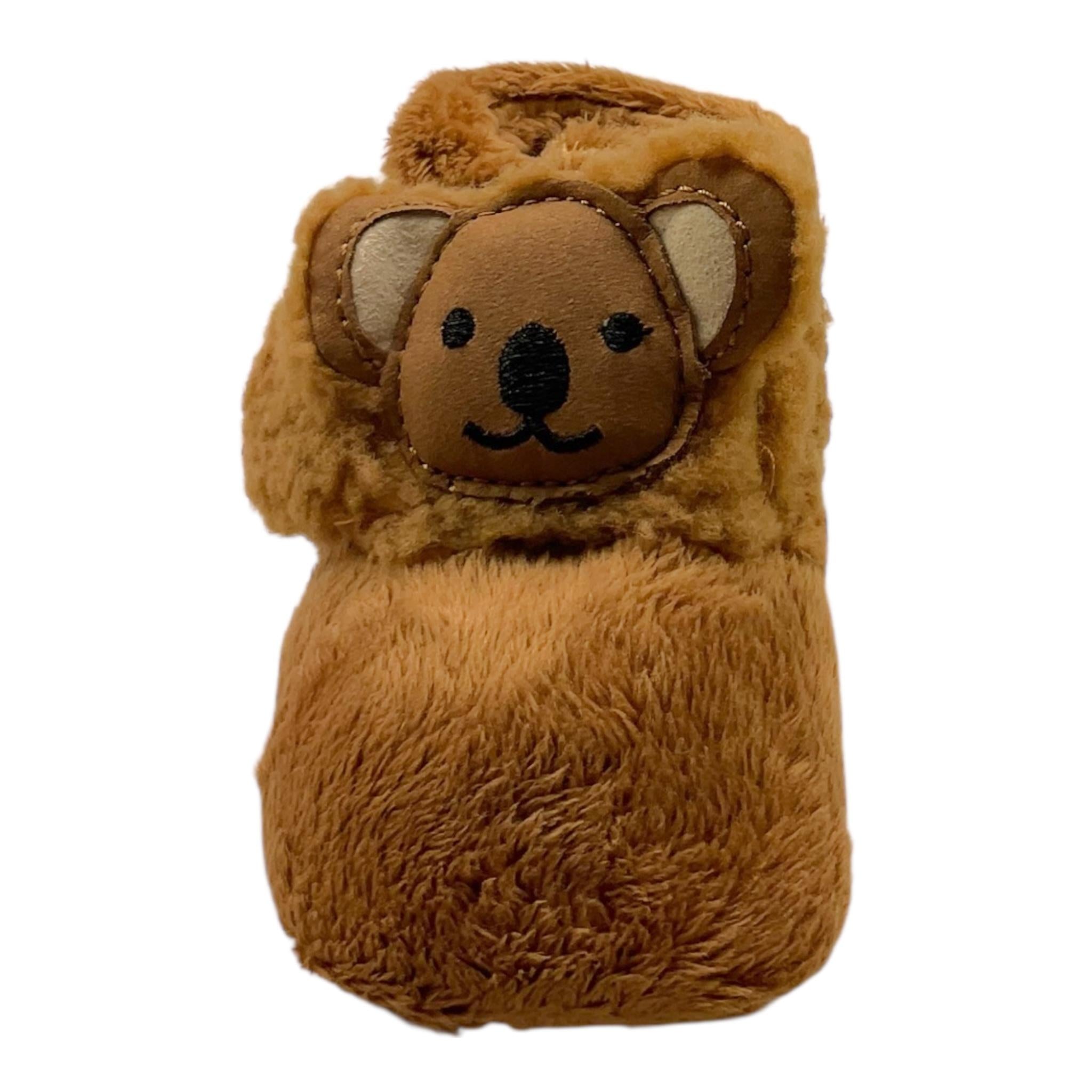 UGG stivali tinta unita in pelliccia con applicazione orso Marrone per Neonata 1121047 MARRONE UGG
