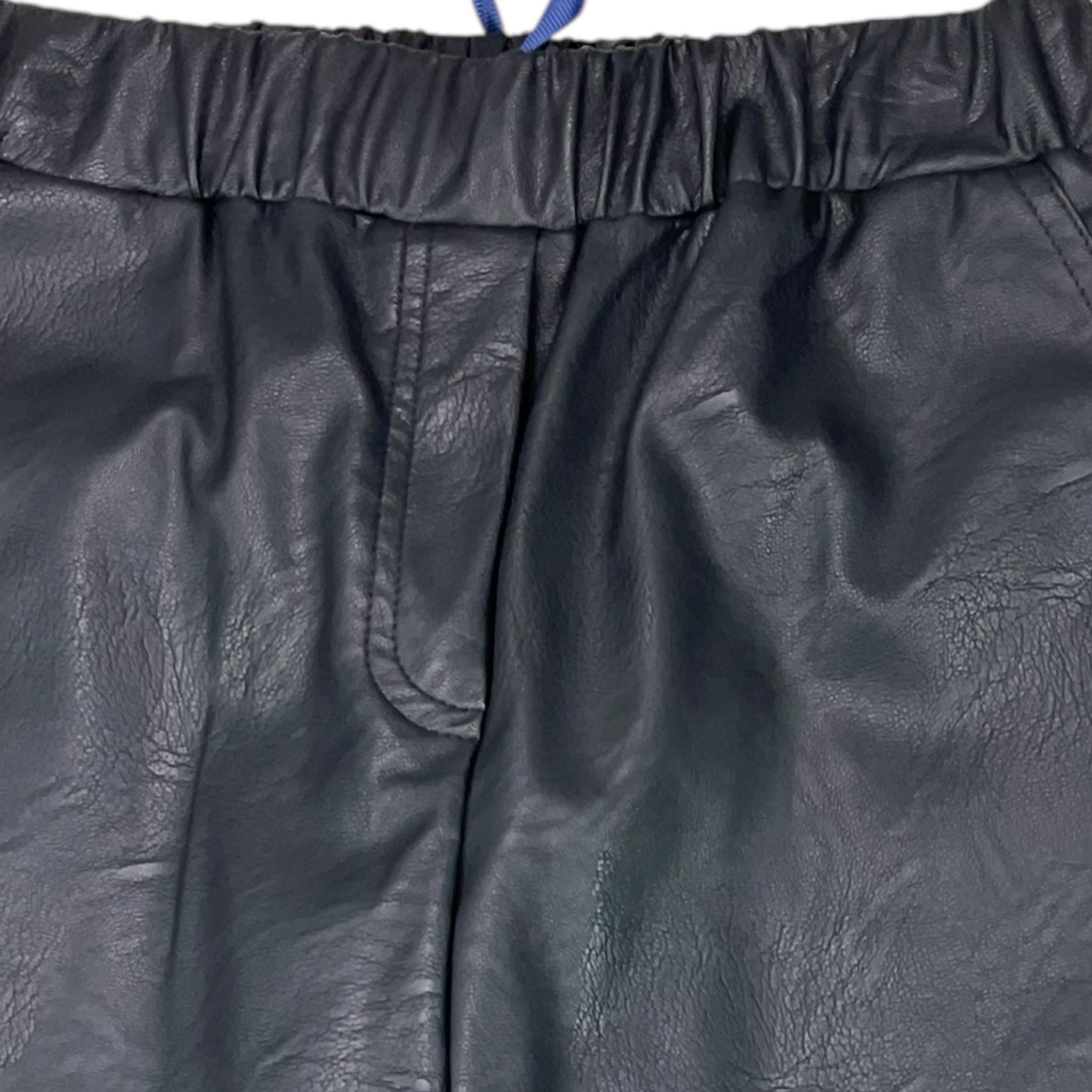 PICCOLA LUDO pantalone modello a palazzo tinta unita in ecopelle Nero per Bambina BS9WB001 NERO PICCOLA LUDO
