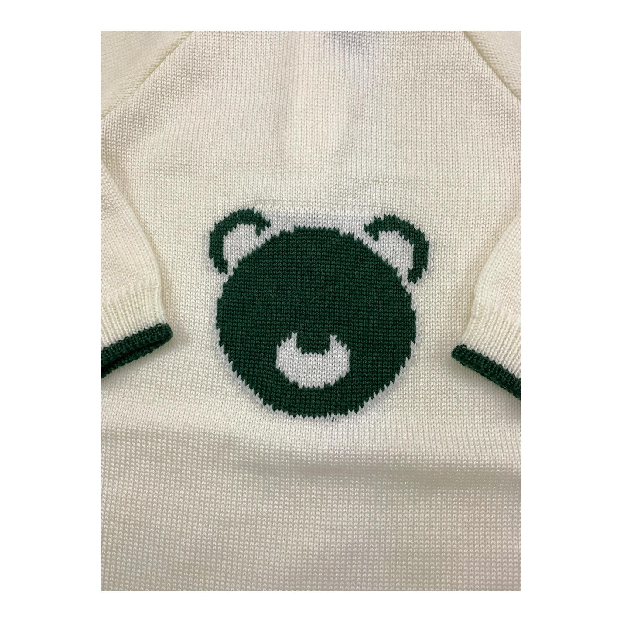 LITTLE BEAR tutina tinta unita con ricamo orso Panna per Neonato 9111 PANNA LITTLE BEAR