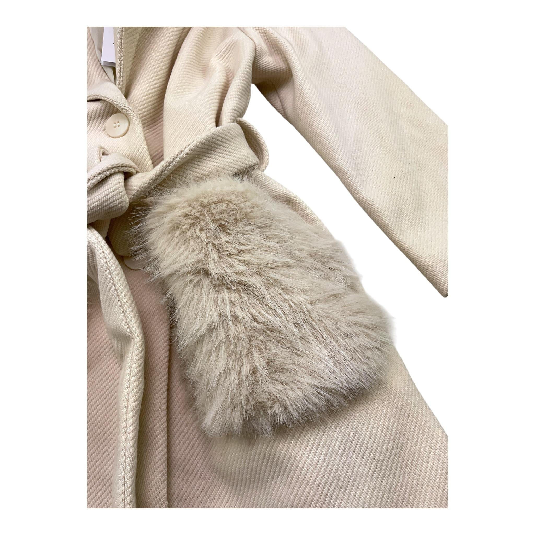 LU LU BY MISS GRANT cappotto tinta unita con cintura Panna per Bambina LL3234 PANNA LU LU BY MISS GRANT