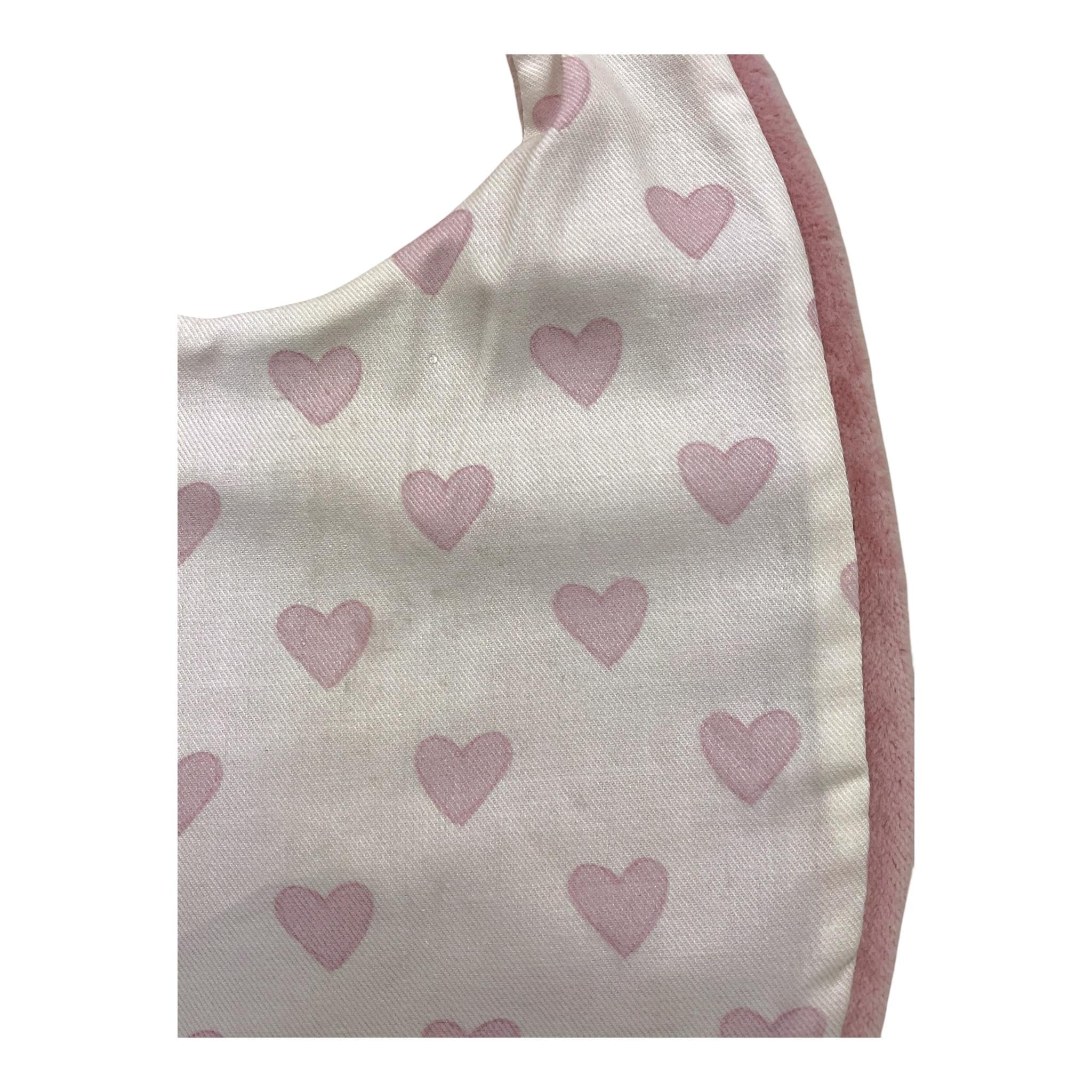 LA STUPENDERIA bavetta tinta unita con fantasia cuori Bianco/rosa per Neonata TBBV20 BAINCO/ROSA LA STUPENDERIA