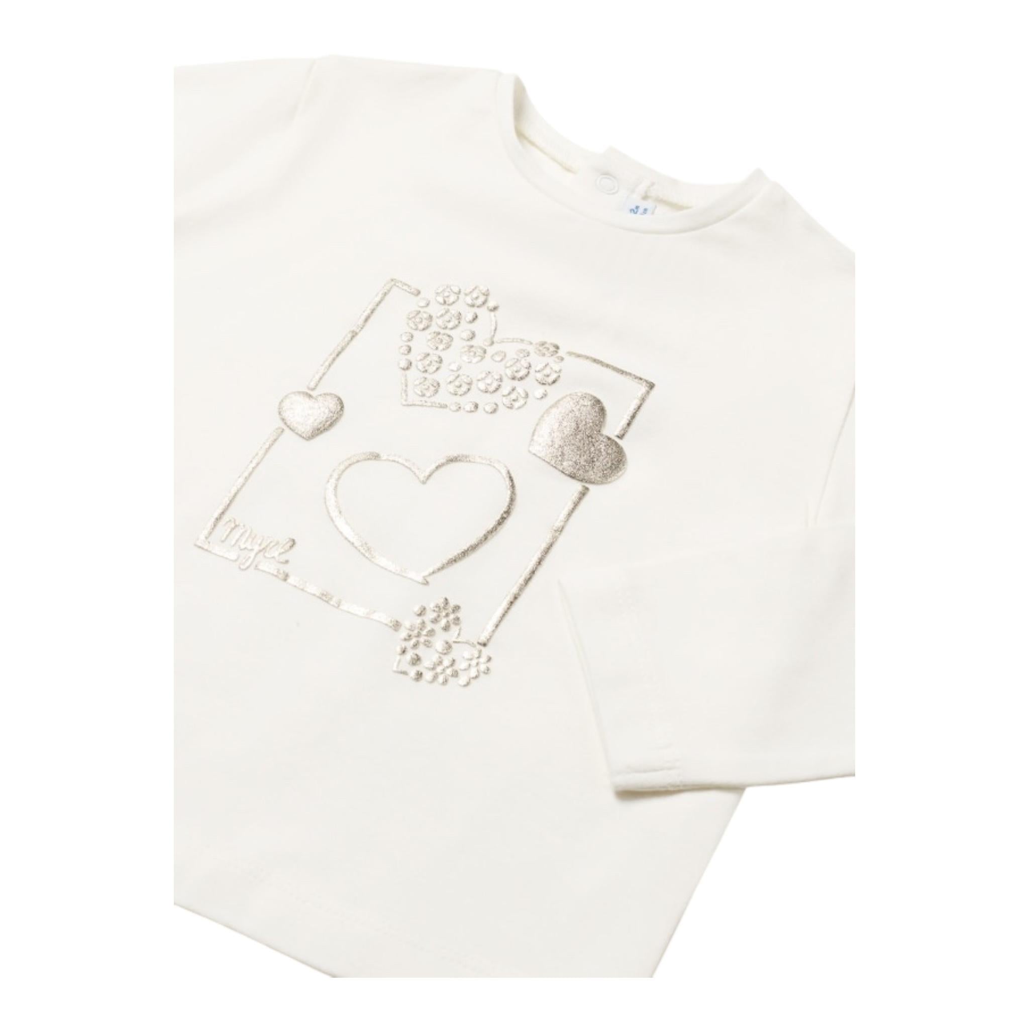 MAYORAL shirt girocollo tinta unita con stampa Bianco per Neonata 116 BIANCO MAYORAL