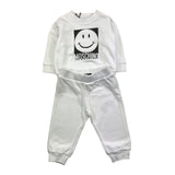 MOSCHINO completo 2pz tinta unita felpa-pantalone Bianco per Neonato MNK05E BIANCO MOSCHINO