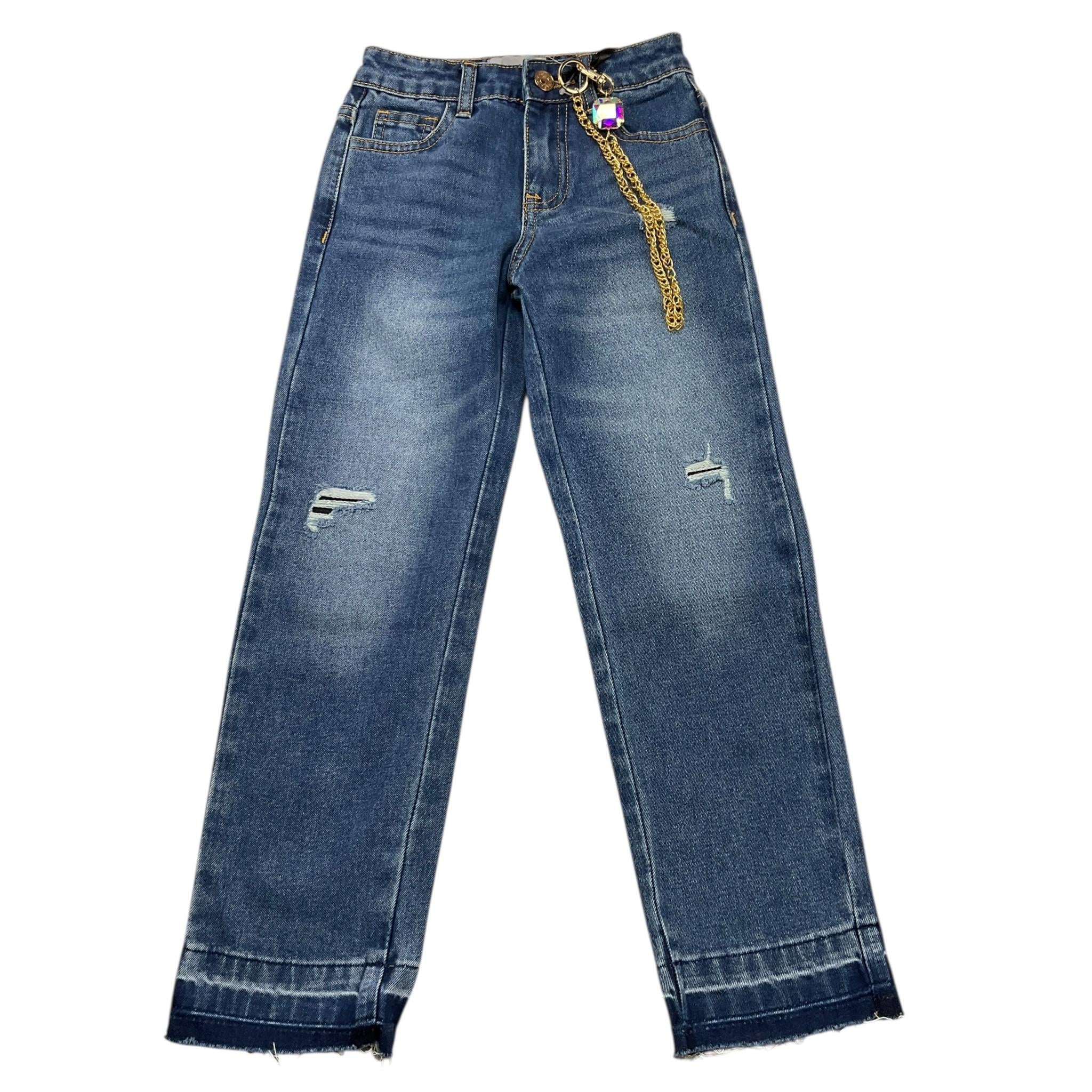 GAELLE jeans tinta unita con girovita regolabile Blu per Bambina 2741PD00309 BLU GAELLE