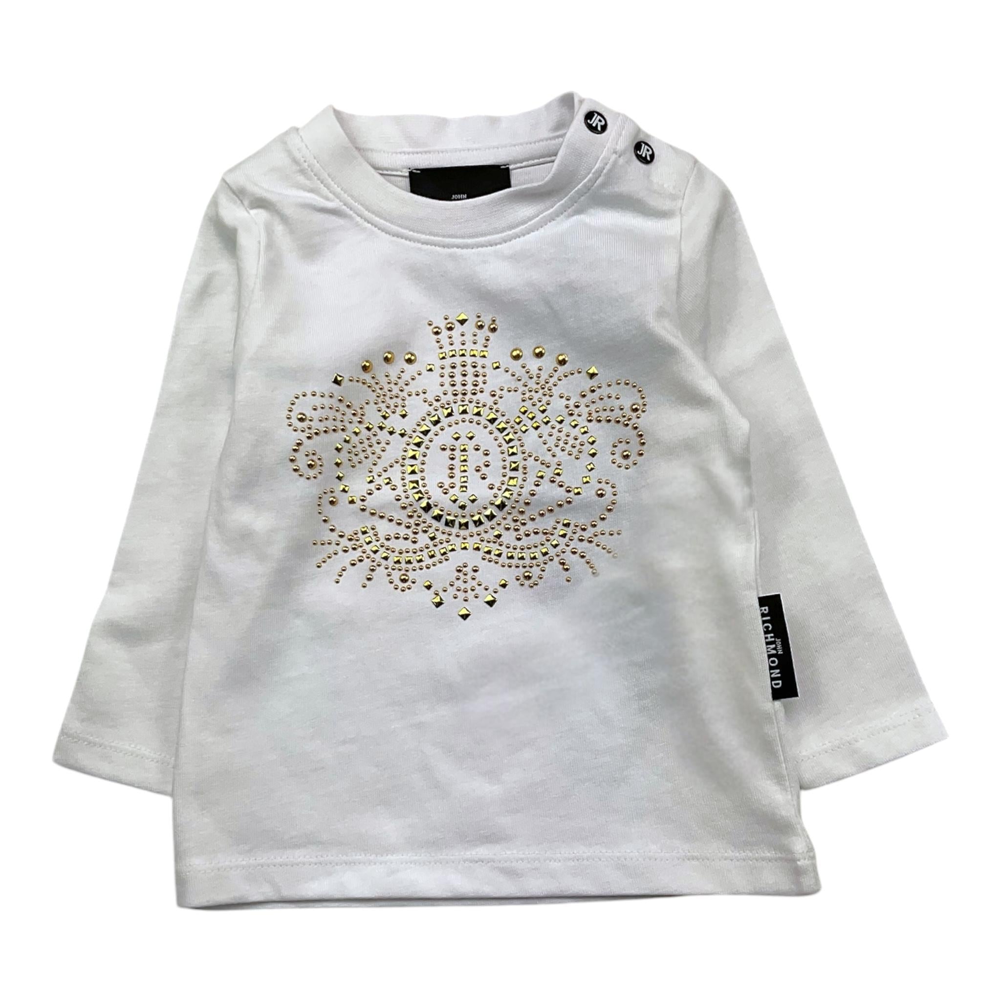 JOHN RICHMOND shirt girocollo tinta unita con stampa Bianco per Neonata RIA25073TS BIANCO JOHN RICHMOND