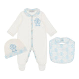 ROBERTO CAVALLI set 3 pezzi tutina-cappello-bavetta tinta unita Bianco per Neonato TJT809 BIANCO ROBERTO CAVALLI