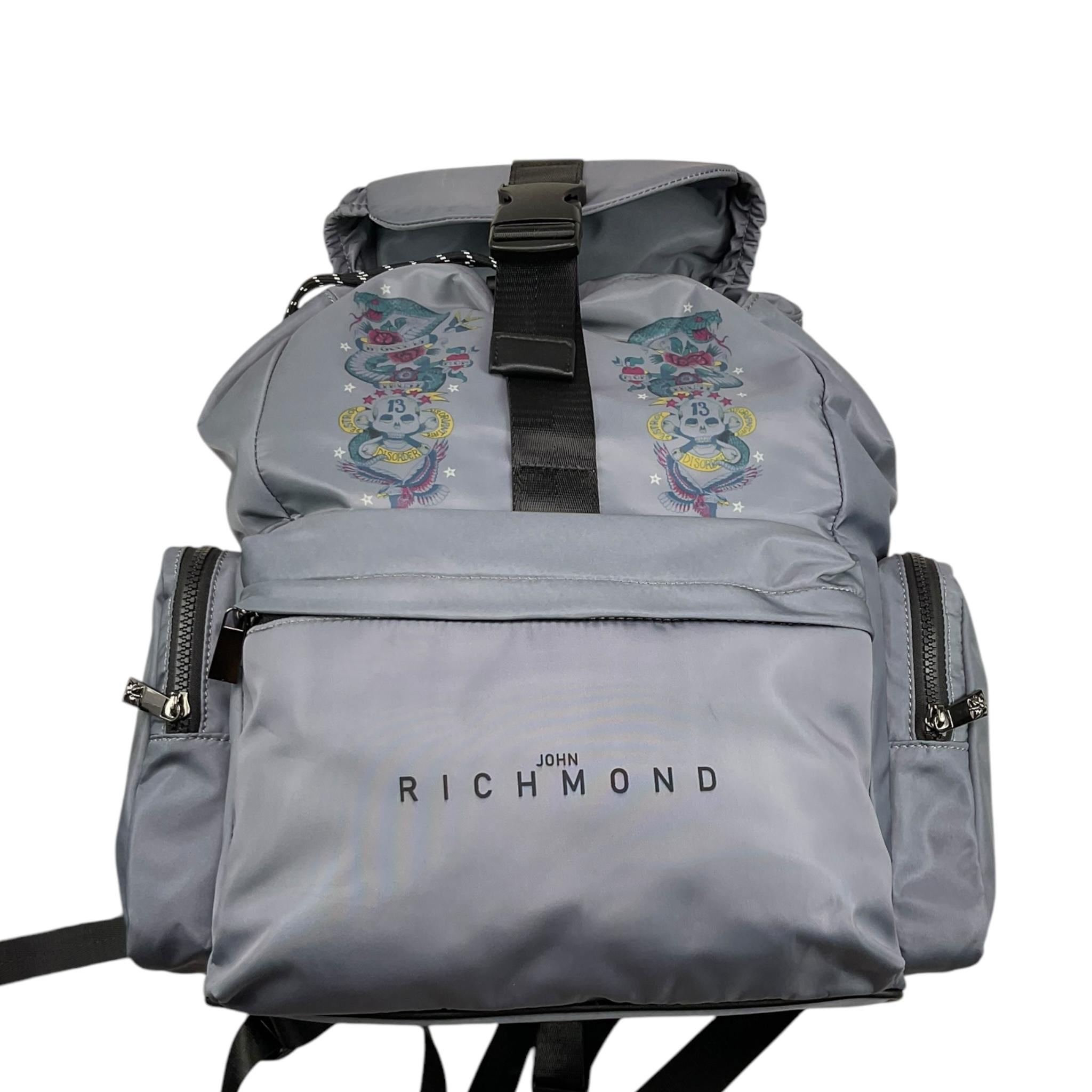 JOHN RICHMOND zaino tinta unita con stampa logo Grigio per Bambino RBA25135ZA GRIGIO JOHN RICHMOND