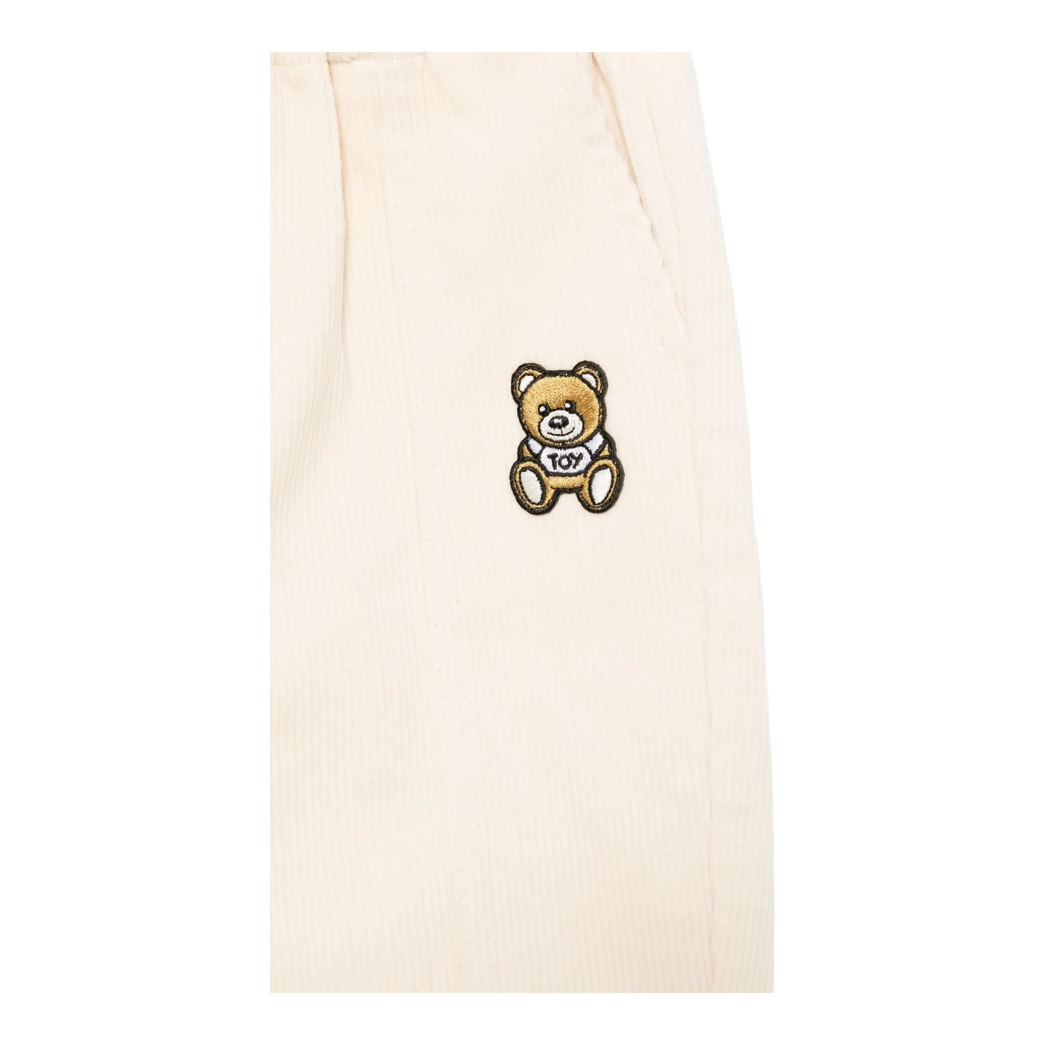 MOSCHINO pantalone tinta unita con camoscio Beige per Neonato MUP053 BEIGE MOSCHINO