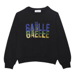 GAELLE felpa chiusa girocollo tinta unita con stampa glitterata Nero per Bambina 2741F00341 NERO GAELLE