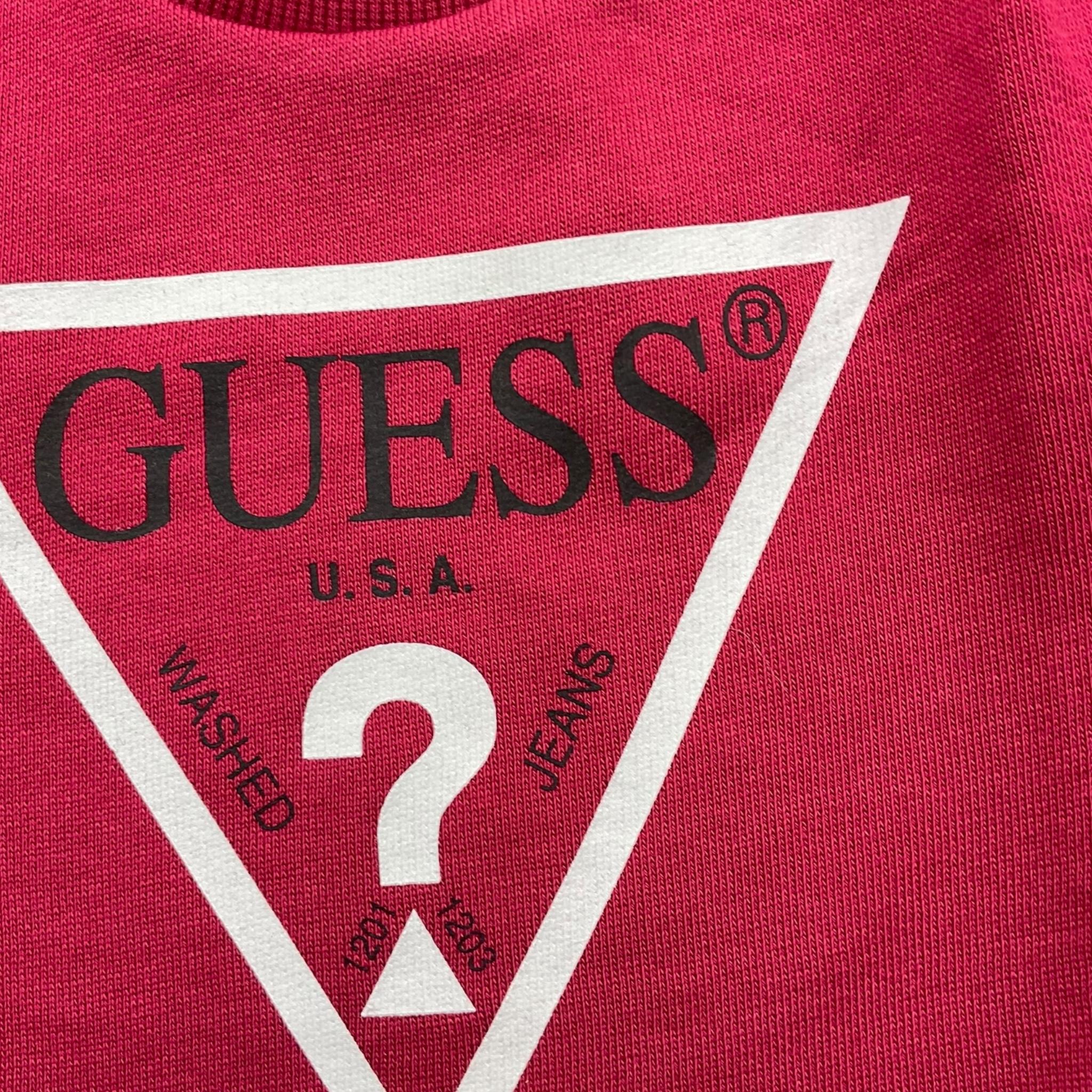 GUESS felpa tinta unita girocollo con stampa Bordeaux per Neonata N73Q10KAUG0NX BORDEAUX GUESS