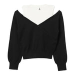 PATRIZIA PEPE maglia girocollo tinta unita con finta canotta Nero per Bambina 7K0042 NERO PATRIZIA PEPE