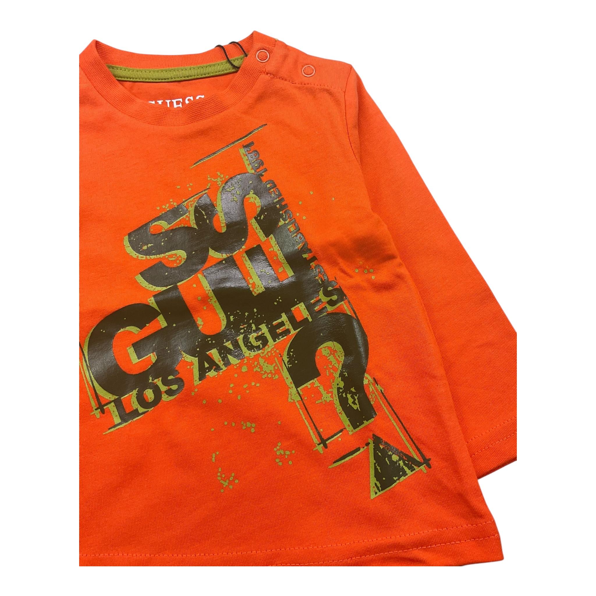 GUESS shirt girocollo tinta unita con stampa in contrasto Arancione per Neonato I3BI07I3Z14 ARANCIONE GUESS