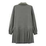 TWINSET abito tinta unita con cravatta Grigio per Bambina 242GJ2131X GRIGIO TWINSET