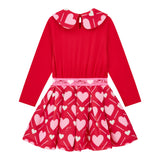 A Dee Abito tinta unita con Stampa Cuori Rosso per Neonata W251701N ROSSO A DEE 