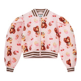 A Dee Felpa tinta unita con Stampa E Zip Rosa per Neonata W252303 ROSA A DEE 