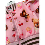 A Dee Felpa tinta unita con Stampa E Zip Rosa per Neonata W252303 ROSA A DEE 