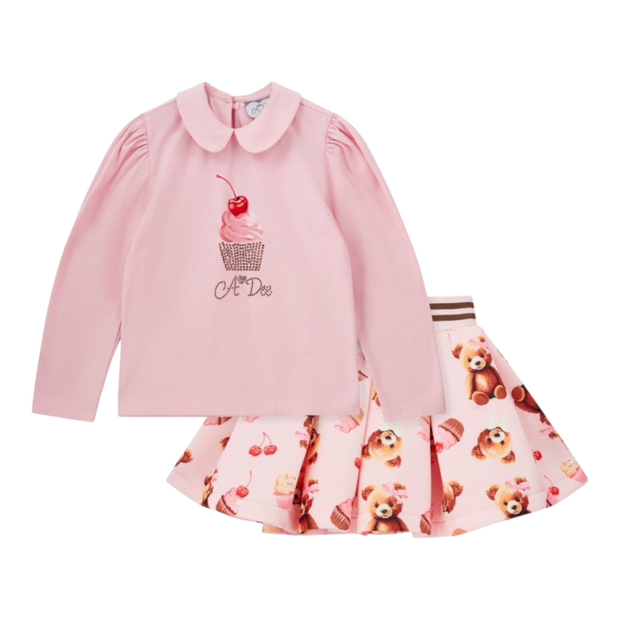A Dee Completo 2Pz Shirt-Short Rosa per Bambina W252513 ROSA A DEE 