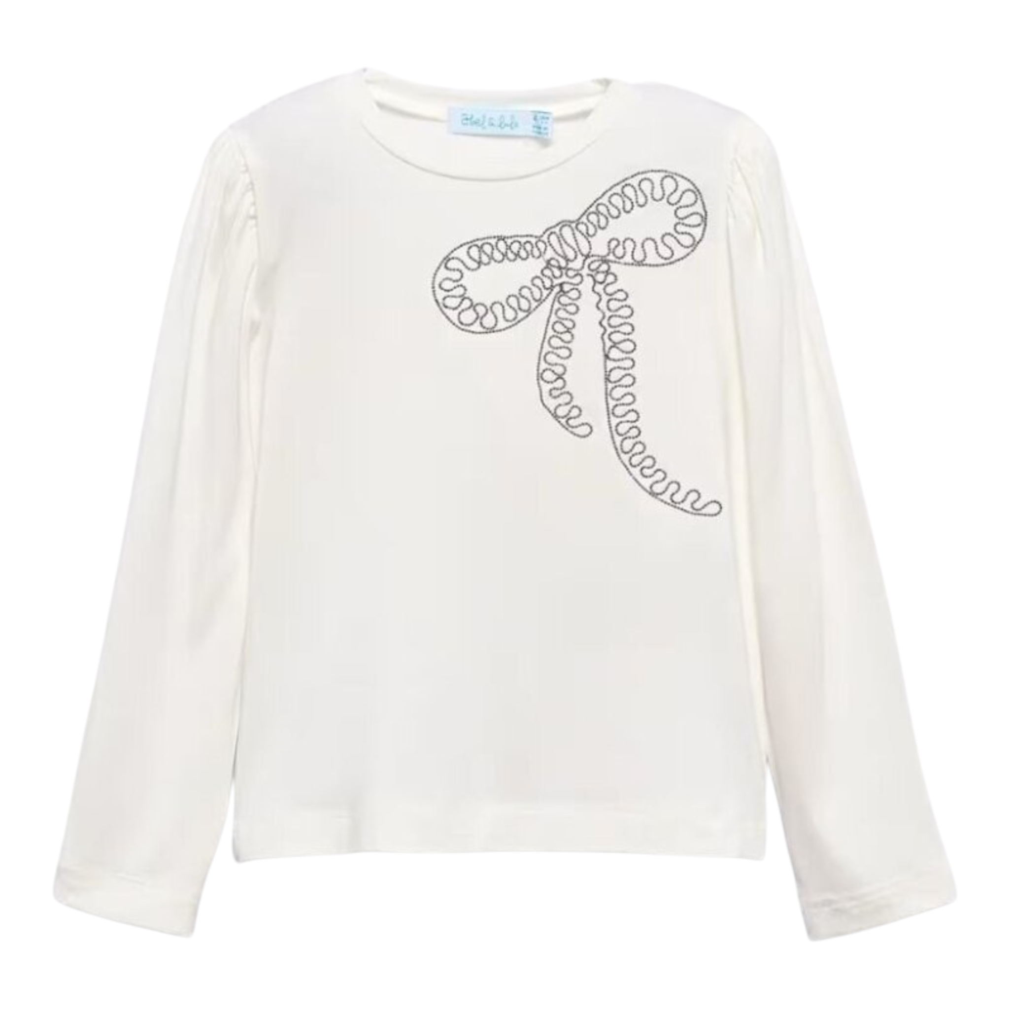 Abel & Lula Shirt Girocollo tinta unita con Applicazioni Panna per Bambina 5608 PANNA ABEL & LULA 